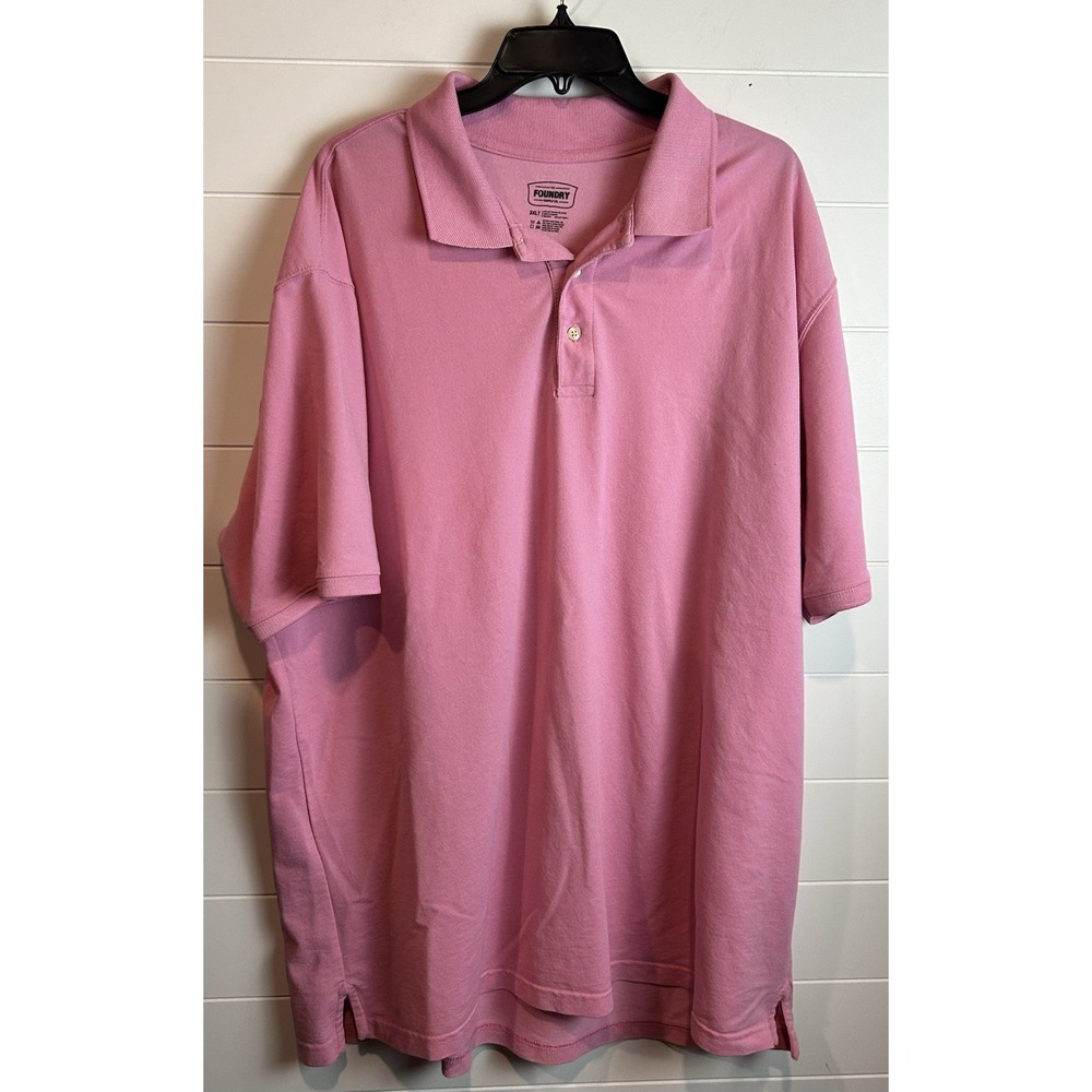 Foundry Men's Big & Tall 3XLT Shirt Pink Polo